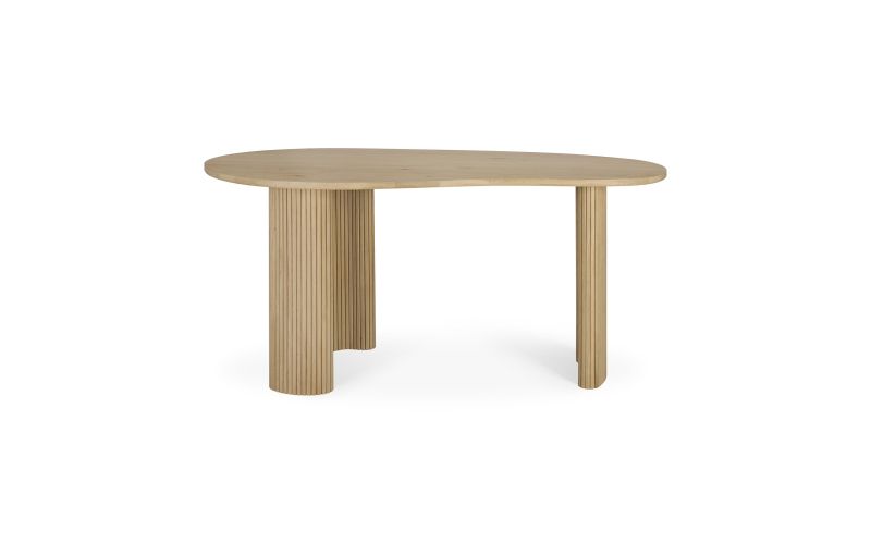 BOOMERANG DESK - VARNISHED OAK - PEBBLE SHAPE 160 