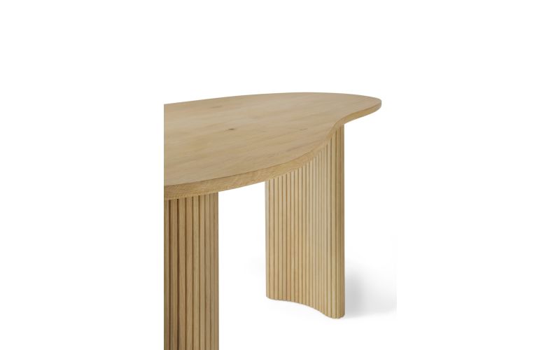 BOOMERANG DESK - VARNISHED OAK - PEBBLE SHAPE 160 