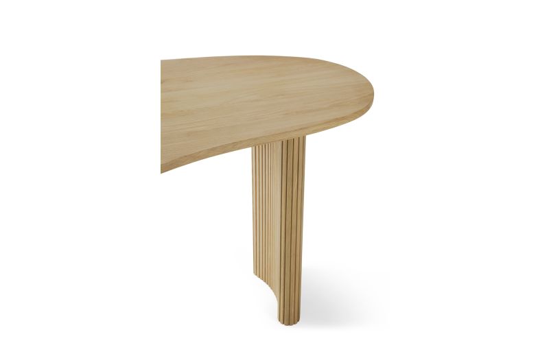 BOOMERANG DESK - VARNISHED OAK - PEBBLE SHAPE 160 
