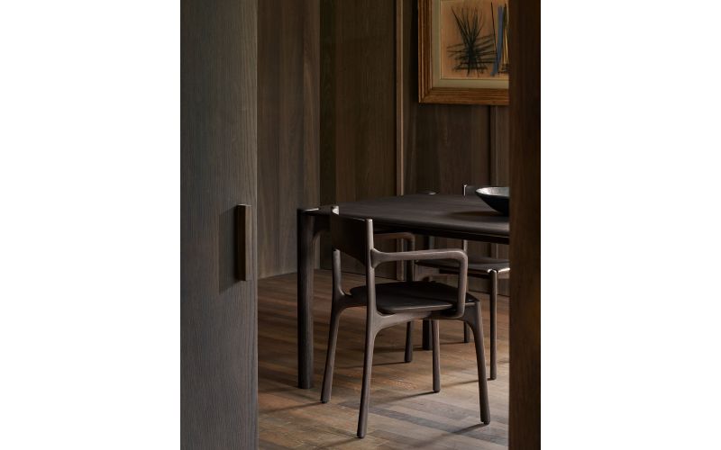 PI dining chair - varnished teak - dark brown 