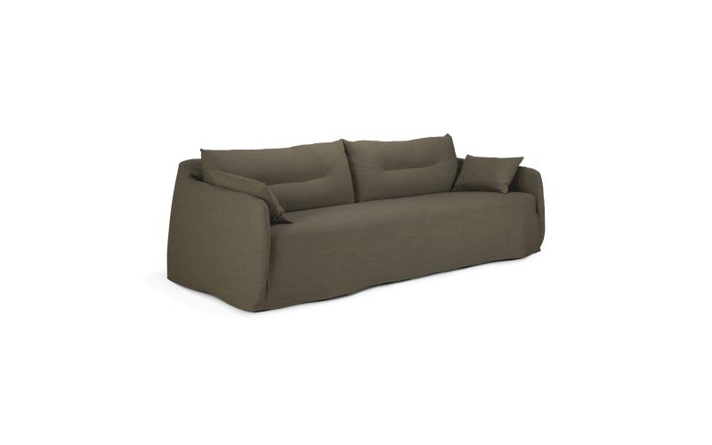 WEAVE SOFA - GREEN FABRIC - 3 SEATER - REMOVABLE COVER 244 X 95 X 75 21413