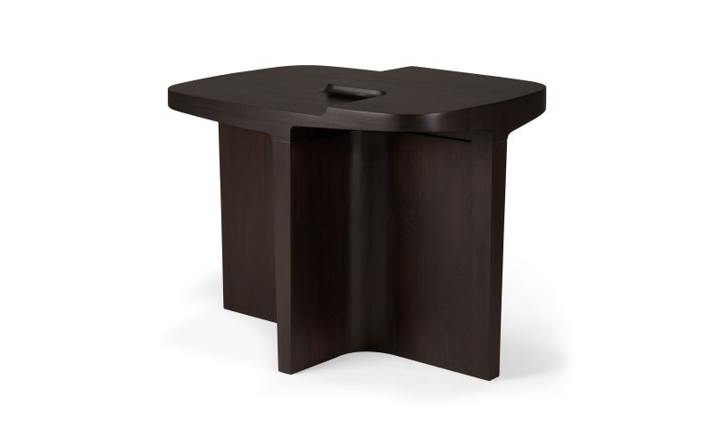 BRUTALIST SIDE TABLE - VARNISHED MAHOGANY - ROSE BROWN - RECTANGULAR 60 X 40 X 45 35160
