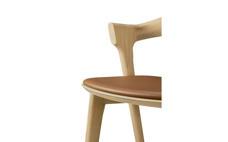 BOK BAR STOOL - VARNISHED OAK - COGNAC LEATHER 50 X 53 X 103 51563