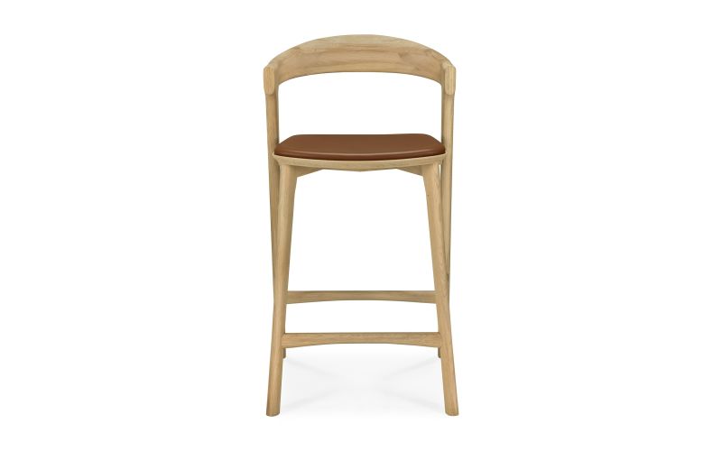 BOK COUNTER STOOL - VARNISHED OAK - COGNAC LEATHER 50 X 50 X 93 51564