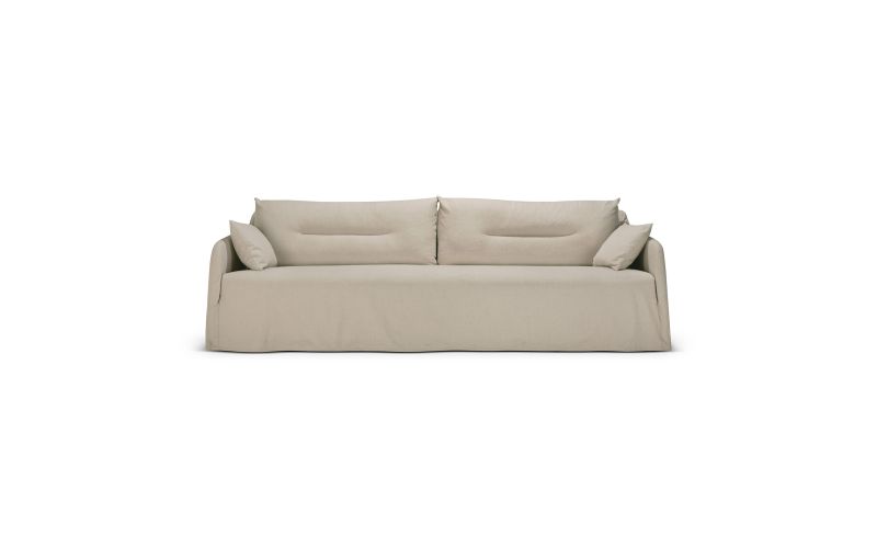 WEAVE SOFA - BONE FABRIC - 3 SEATER - REMOVABLE COVER 244 X 95 X 75 21412