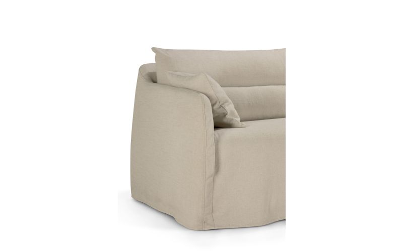 WEAVE SOFA - BONE FABRIC - 3 SEATER - REMOVABLE COVER 244 X 95 X 75 21412