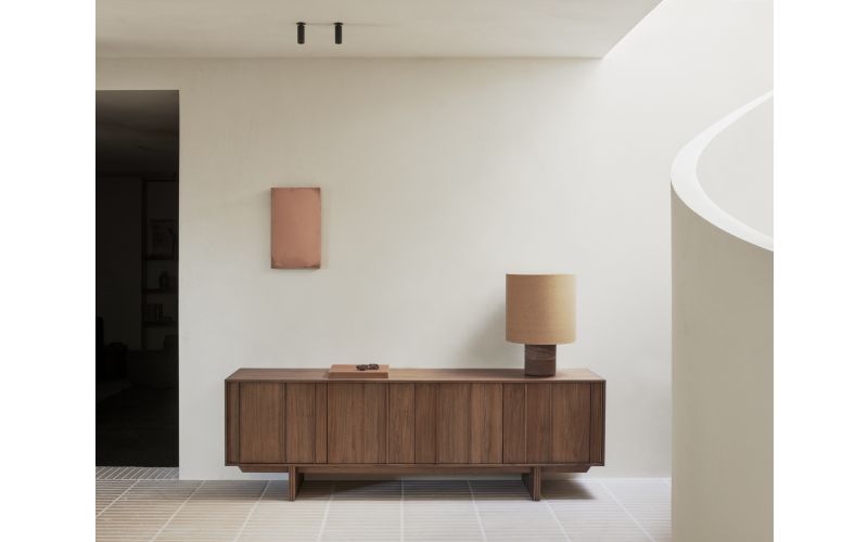 PILLAR SIDEBOARD - VARNISHED TEAK - WILD BROWN - 4 DOORS 220 X 45 X 70 14323