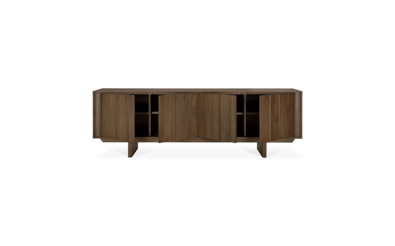 PILLAR SIDEBOARD - VARNISHED TEAK - WILD BROWN - 4 DOORS 220 X 45 X 70 14323