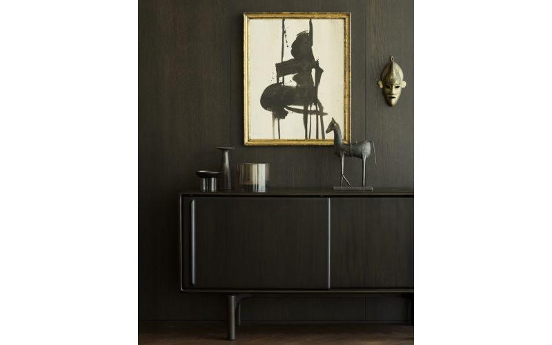 FLOW SIDEBOARD - VARNISHED MAHOGANY - ROSE BROWN - 2 SLIDING DOORS 224 X 45 X 82 35086