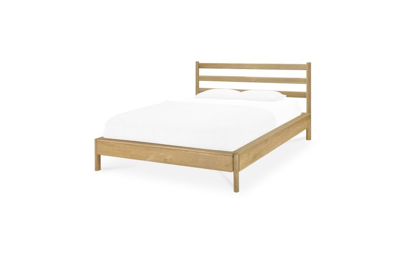 PI HEADBOARD AND BED FRAME - OAK - MATTRESS