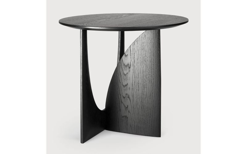 ETHNICRAFT OAK BLACK GEOMETRIC SIDE TABLE 51x51