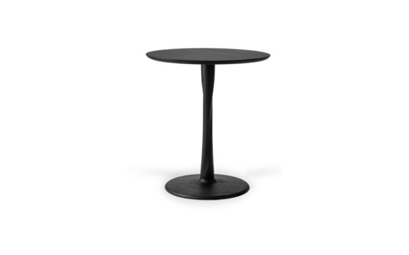 TORSION DINING TABLE - VARNISHED OAK BLACK - LOW 90 x 90 x 69