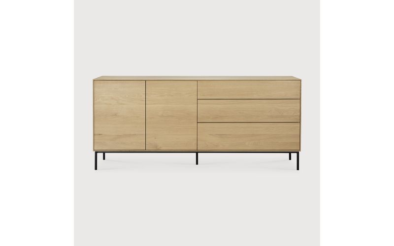 ETHNICRAFT WHITEBIRD SIDEBOARD 2 DOORS - 3 DRAWERS 180x45x80 WITH BLACK METAL LEGS 51468