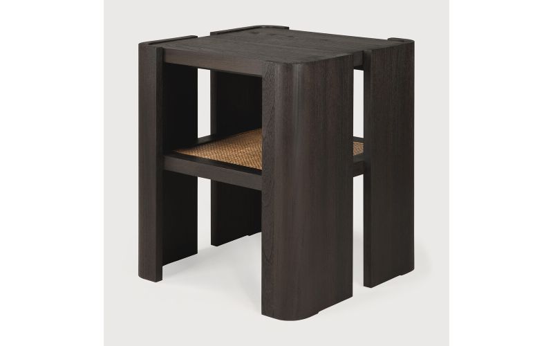 PANEL SIDE TABLE - VARNISHED TEAK - BROWN 45 x 45 x 50 10766