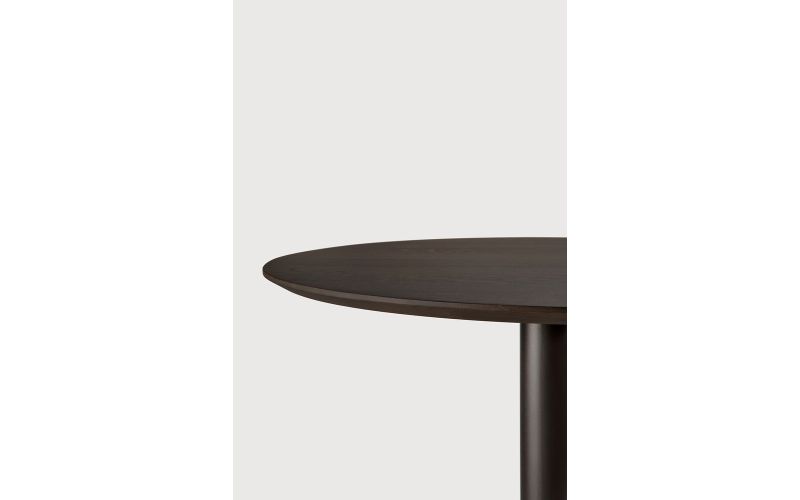 BLEND DINING TABLE VARNISHED OAK BROWN TOP BRONZE 90 x 90 x 76