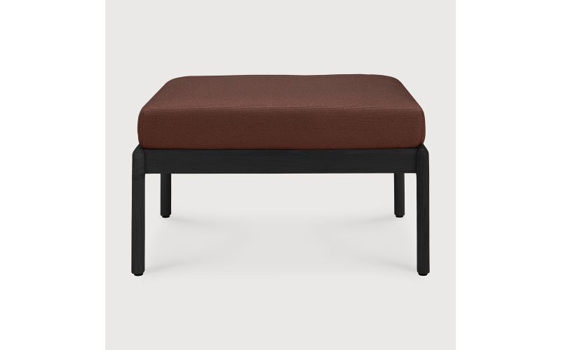 ETHNICRAFT JACK OUTDOOR VOETENBANK TEAK BLACK BURGUNDY FABRIC 71 x 54 x 41 10444