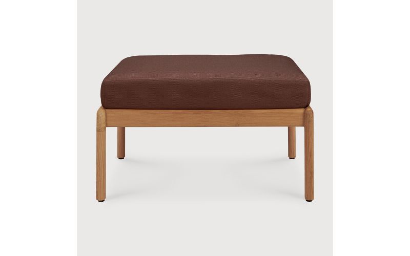 ETHNICRAFT JACK OUTDOOR VOETENBANK TEAK BURGUNDY FABRIC 71X54X40 10442