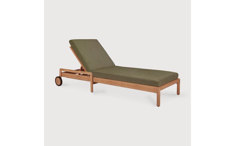ETHNICRAFT JACK OUTDOOR VERSTELBAAR LIGBED TEAK | GREEN FABRIC 216 x 84 x 34 |10335