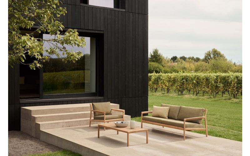 ETHNICRAFT JACK OUTDOOR 3 ZITS BANK TEAK GREEN 265 x 90 x 74 10439