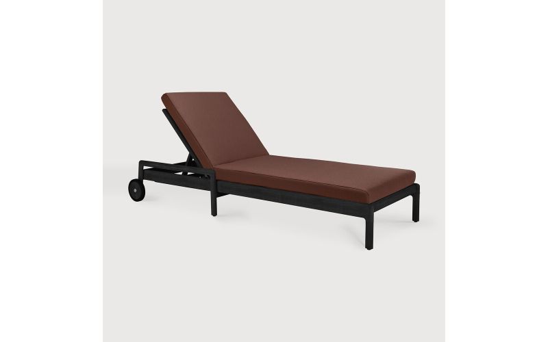 ETHNICRAFT JACK OUTDOOR VERSTELBAAR LIGBED TEAK BLACK | BURGUNDY FABRIC 216 x 84 x 34 10344