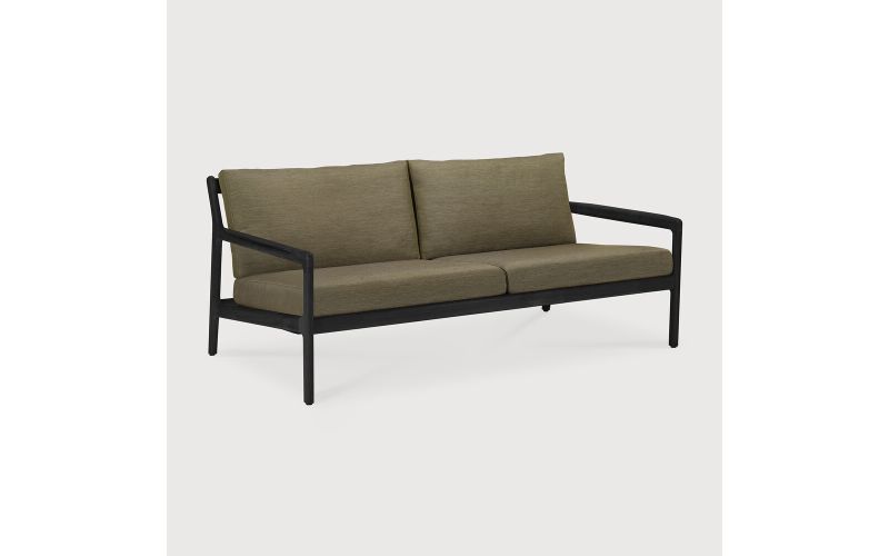 ETHNICRAFT JACK OUTDOOR 2 ZITS BANK TEAK BLACK GREEN FABRIC 180 x 90 x 74 10437