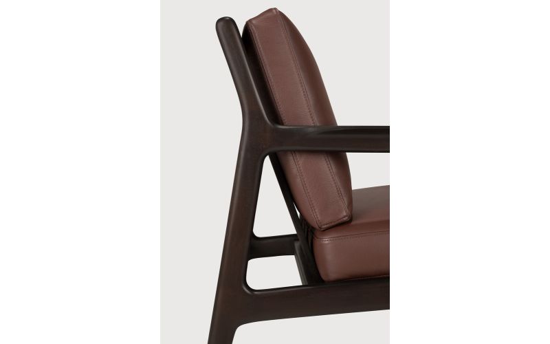 JACK LOUNGE CHAIR - VARNISHED MAHOGANY BURGUNDY LEATHER 69 x 87 x 74 35106