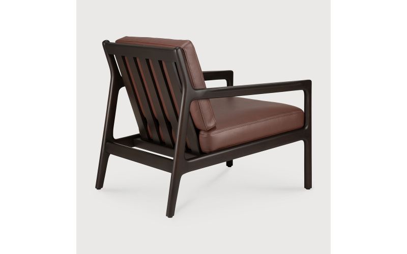 JACK LOUNGE CHAIR - VARNISHED MAHOGANY BURGUNDY LEATHER 69 x 87 x 74 35106