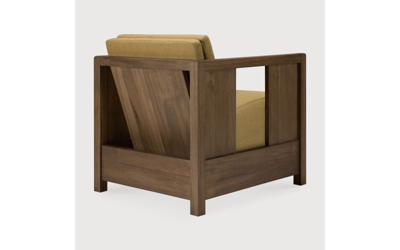 ROAN LOUNGE CHAIR - VARNISHED TEAK AMBER FABRIC 60 x 70 x 65 10832 
