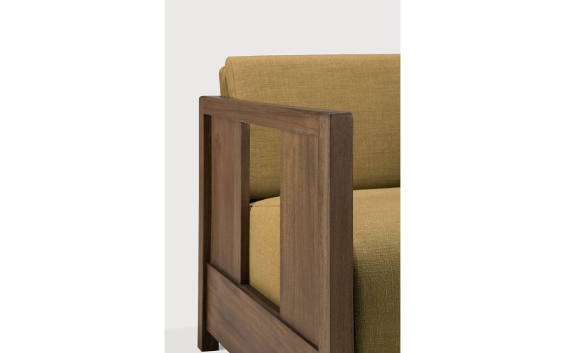 ROAN LOUNGE CHAIR - VARNISHED TEAK AMBER FABRIC 60 x 70 x 65 10832 