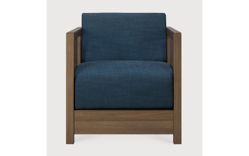 ROAN LOUNGE CHAIR - VARNISHED TEAK INK FABRIC 60 x 70 x 65 10833