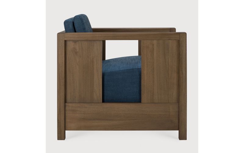 ROAN LOUNGE CHAIR - VARNISHED TEAK INK FABRIC 60 x 70 x 65 10833