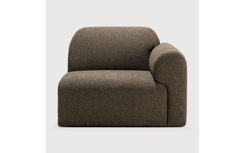 BULKY MODULAR SOFA END SEATER CEDAR FABRIC WITH ARM L 21438 95 x 95 x 75 CM