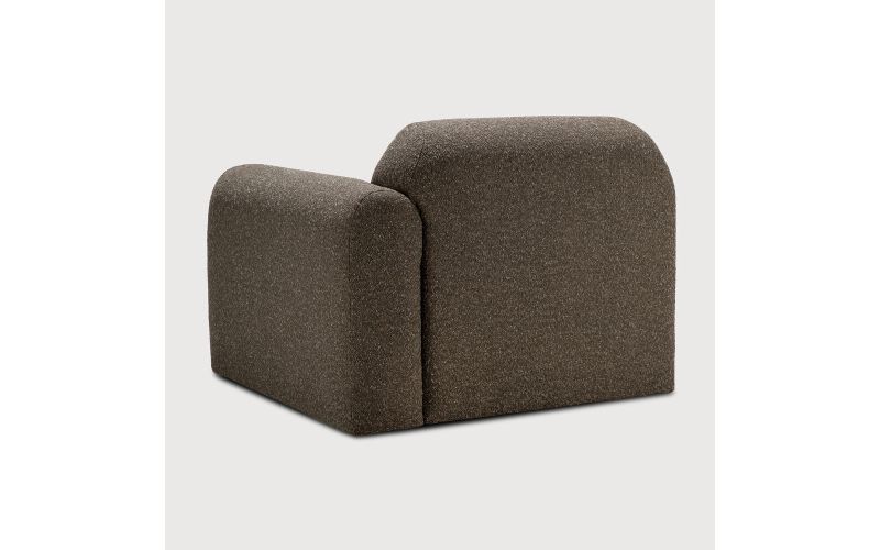 BULKY MODULAR SOFA END SEATER CEDAR FABRIC WITH ARM L 21438 95 x 95 x 75 CM