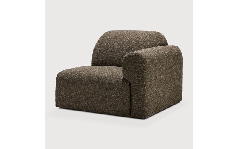 BULKY MODULAR SOFA END SEATER CEDAR FABRIC WITH ARM L 21438 95 x 95 x 75 CM