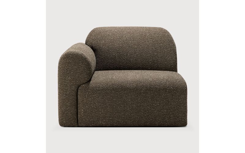 BULKY MODULAR SOFA END SEATER CEDAR FABRIC WITH ARM R 21439