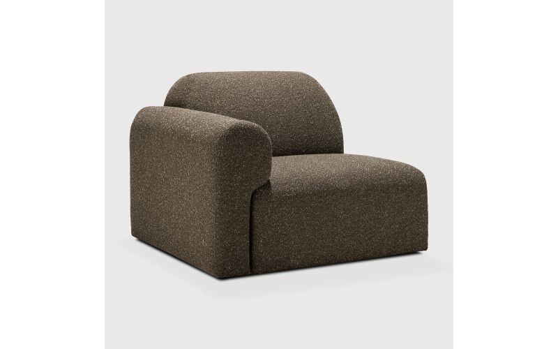 BULKY MODULAR SOFA END SEATER CEDAR FABRIC WITH ARM R 21439