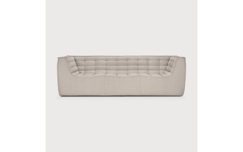 ETHNICRAFT N701 SOFA-3 ZITS ARM-BEIGE 245x91x76 20197