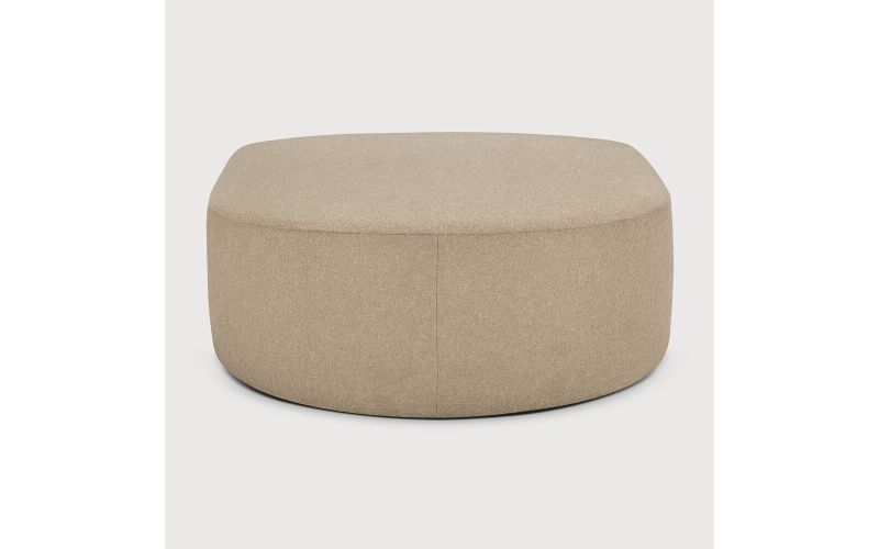 BULKY MODULAR CIRCLE FOOTSTOOL ALMOND FABRIC 21450 95 x 95 x 40