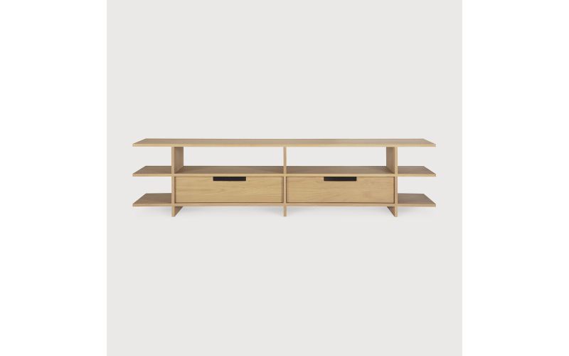 KABUKI TV CUPBOARD - VARNISHED OAK 2 DRAWERS 200 x 45 x 48 CM 51792