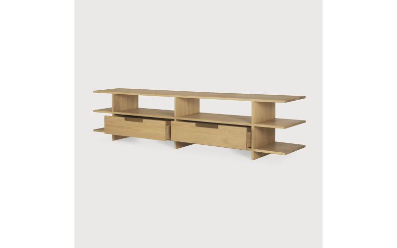 KABUKI TV CUPBOARD - VARNISHED OAK 2 DRAWERS 200 x 45 x 48 CM 51792