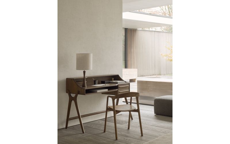 FLOW DESK - VARNISHED TEAK  - WILD BROWN 140 x 55 x 95 CM - 10729