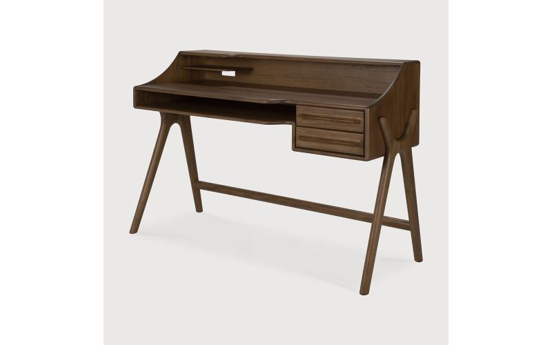 FLOW DESK - VARNISHED TEAK  - WILD BROWN 140 x 55 x 95 CM - 10729