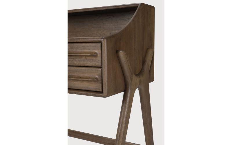 FLOW DESK - VARNISHED TEAK  - WILD BROWN 140 x 55 x 95 CM - 10729