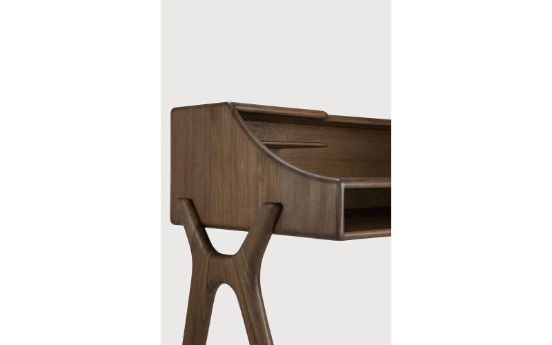 FLOW DESK - VARNISHED TEAK  - WILD BROWN 140 x 55 x 95 CM - 10729