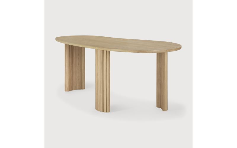 BOOMERANG DESK - VARNISHED OAK - PEBBLE SHAPE 200 x 100 x 75 CM 50795