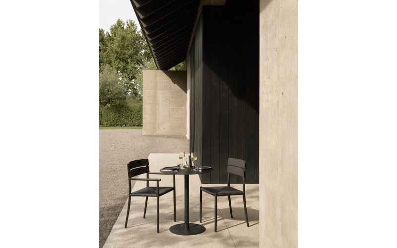 ETHNICRAFT ELIN OUTDOOR DINING CHAIR ALUMINIUM WITH ARM DARK BRONZE 60572 52 x 57 x 84