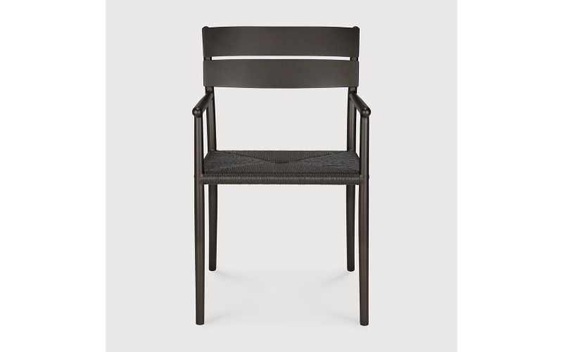 ETHNICRAFT ELIN OUTDOOR DINING CHAIR ALUMINIUM WITH ARM DARK BRONZE 60572 52 x 57 x 84