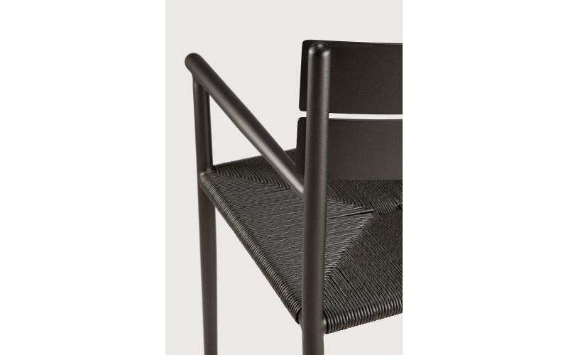 ETHNICRAFT ELIN OUTDOOR DINING CHAIR ALUMINIUM WITH ARM DARK BRONZE 60572 52 x 57 x 84