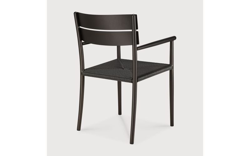 ETHNICRAFT ELIN OUTDOOR DINING CHAIR ALUMINIUM WITH ARM DARK BRONZE 60572 52 x 57 x 84