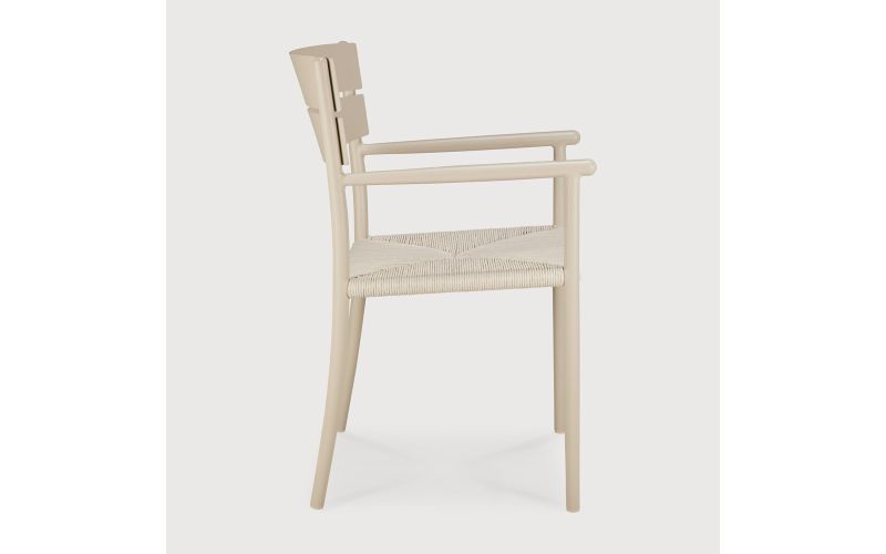 ETHNICRAFT ELIN OUTDOOR DINING CHAIR ALUMINIUM SAND WITH ARM 60574 52 x 57 x 84 CM